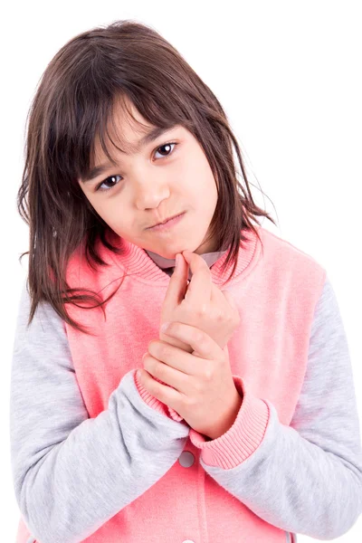 Little girl making faces — Stock Photo, Image