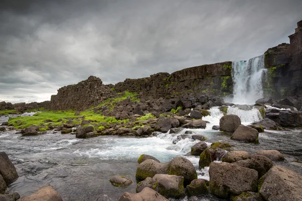 アイスランドの Oxarafoss 滝 — ストック写真