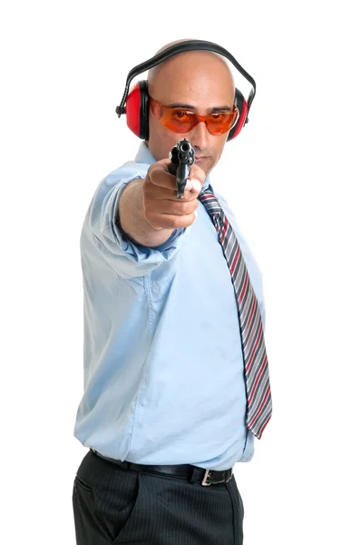 Man in shooting range — Stock Photo, Image