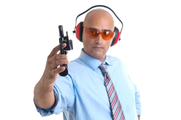 Man in shooting range — Stock Photo, Image