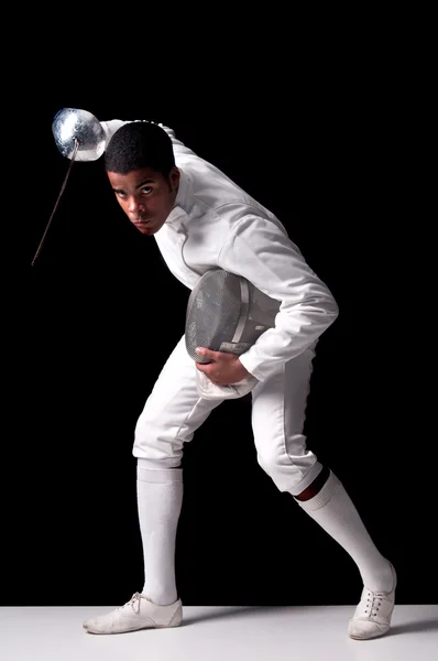 Sport man doing fencing — Stock Photo, Image