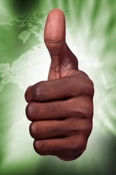 Hand thumb up sign — Stock Photo, Image