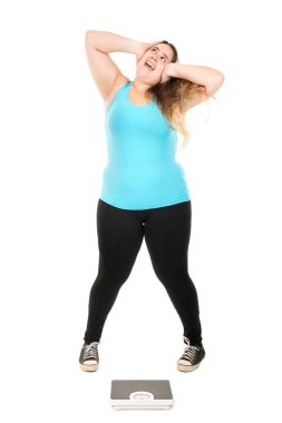 ölçek üzgün Şişko kıza