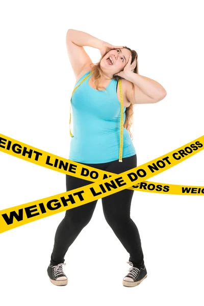 Fat girl dieting — Stock Photo, Image