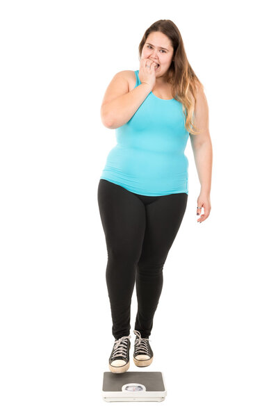 desperate fat girl on scale