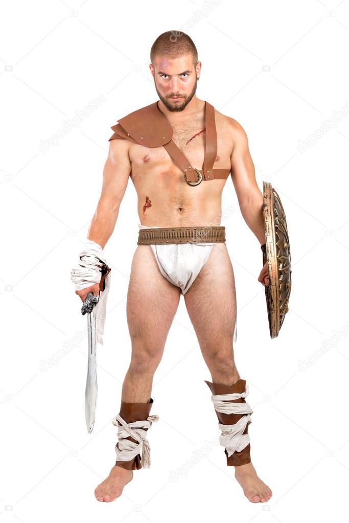 Gladiator man with weapon