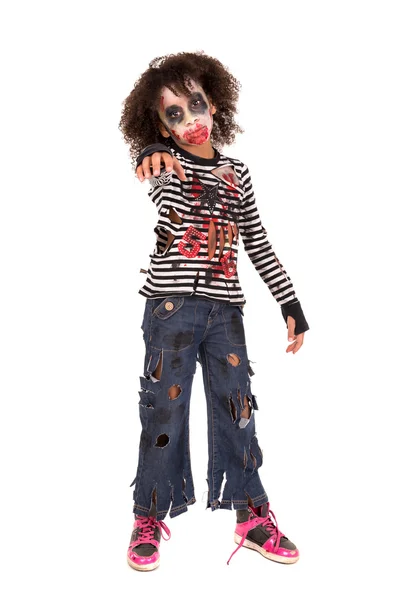 Ragazza Zombie su Halloween — Foto Stock
