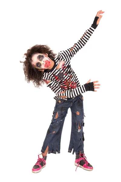 Junges Mädchen Zombie auf halloween — Stockfoto