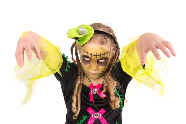 Menina em traje de Halloween — Fotografia de Stock