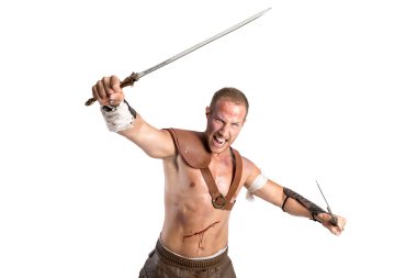 güçlü Roma gladyatör adam