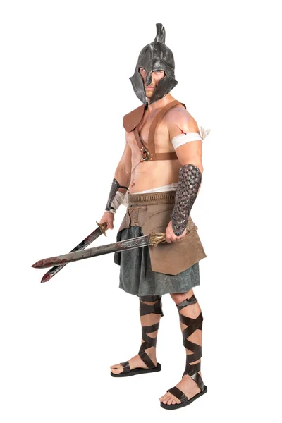 Homem gladiador romano forte — Fotografia de Stock