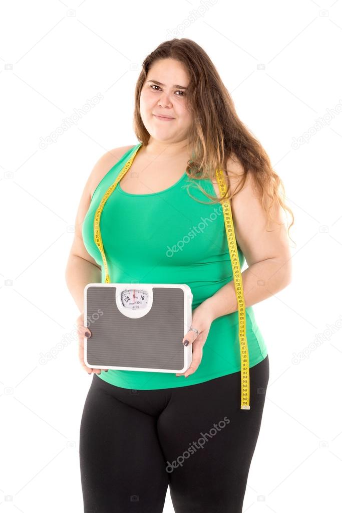 Overweight Fat Woman On The Weight Scale Stock Photo, Picture and Royalty  Free Image. Image 11259411.