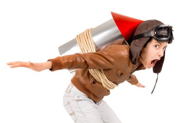 Roket çocuk macera için hazır