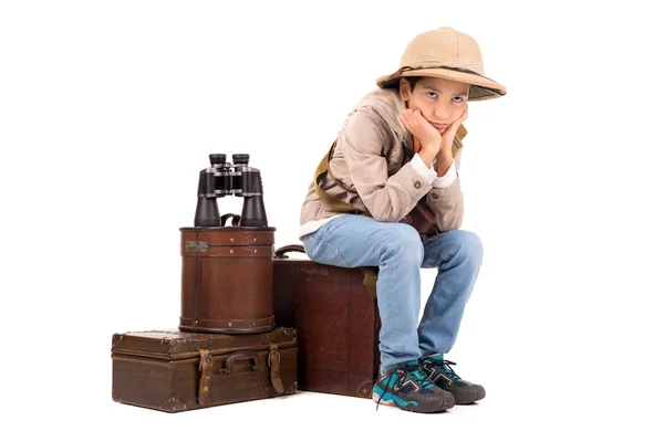 Νεαρό αγόρι που είναι έτοιμοι να ταξιδέψουν — Φωτογραφία Αρχείου