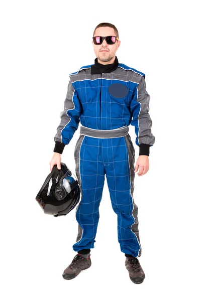 Człowiek kierowca wyścigowy — Zdjęcie stockowe