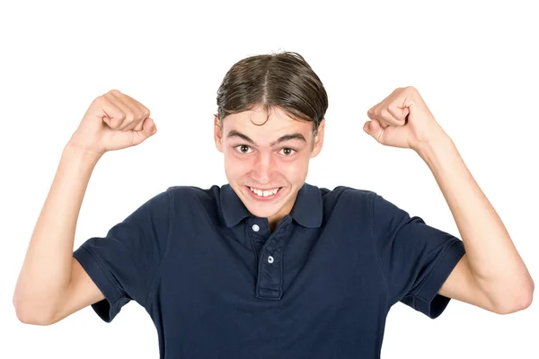 Gelukkig nerd jongen — Stockfoto