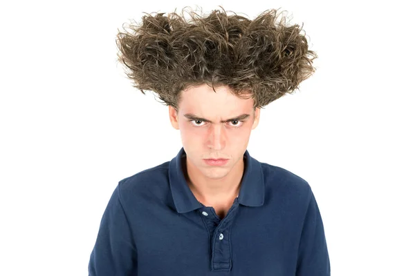 Божевільний хлопчик у стилі волосся — стокове фото