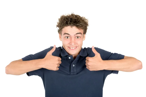 Happy teen showing thumbs up — Stock Photo, Image