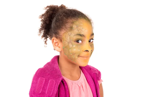 Dziewczynka z pomalowana twarz — Zdjęcie stockowe