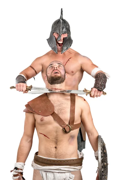 Dos gladiadores, guerreros — Foto de Stock