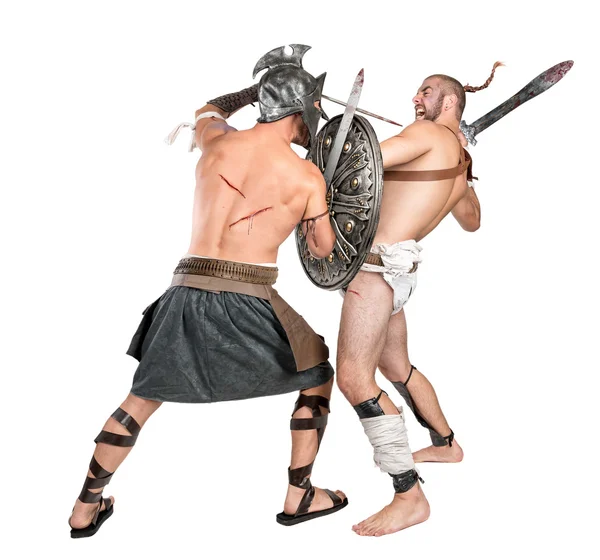 Dos gladiadores, guerreros — Foto de Stock