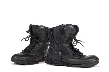 siyah askeri bot çifti