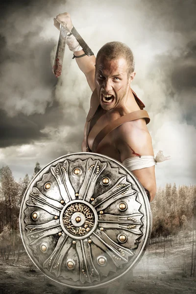 Antiguo guerrero gladiador — Foto de Stock