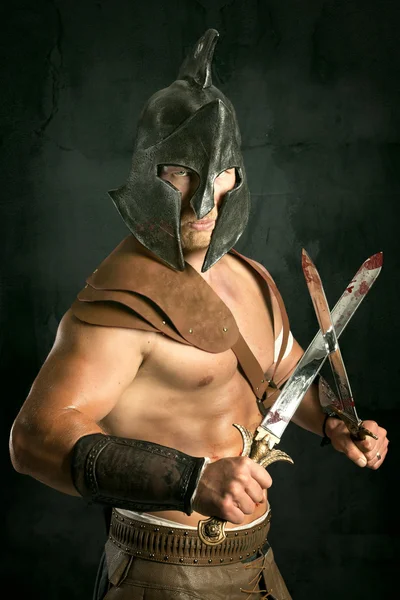 Antico guerriero gladiatore — Foto Stock