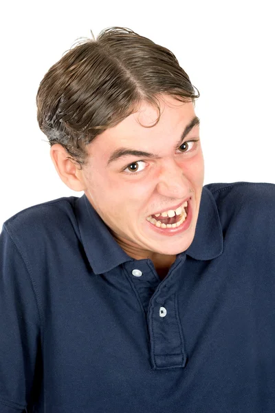 怒りの 10 代のオタク少年 — ストック写真