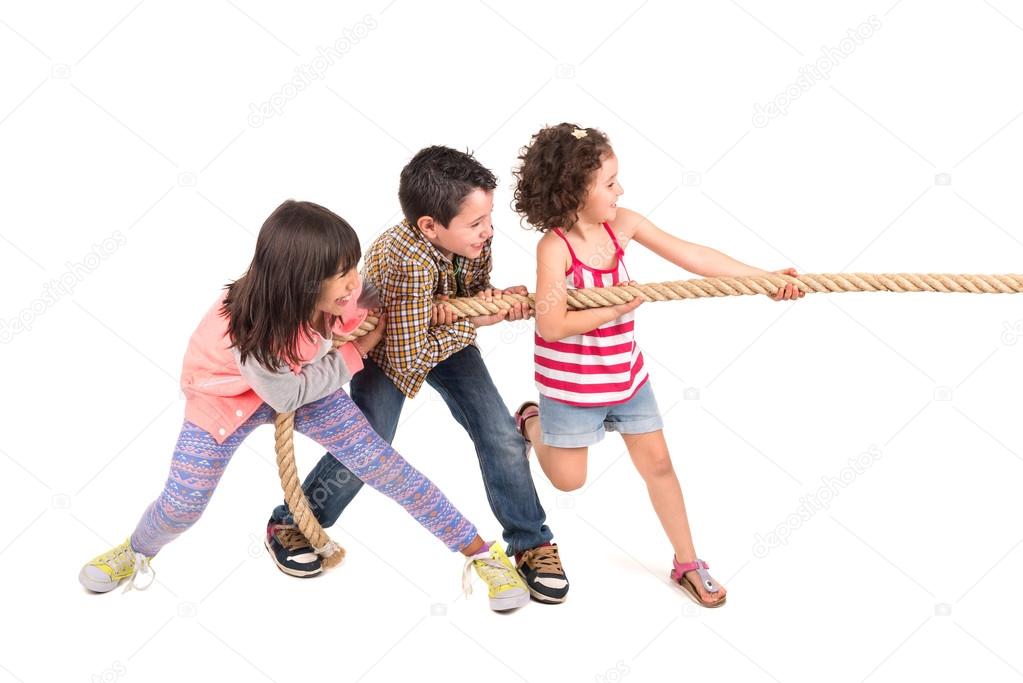 Children group pulling rope — Stock Photo © luislouro #90847092