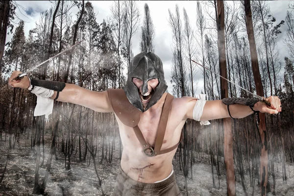 Guerrier gladiateur romain — Photo