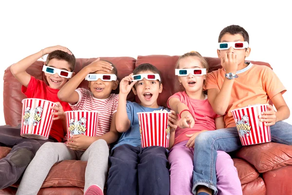 Kids in the movies — Stock Photo, Image