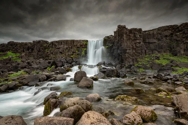 Водопады Оксарафосса в Исландии — стоковое фото