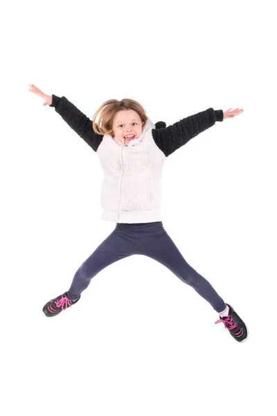 Little girl jumping — Stock Photo, Image