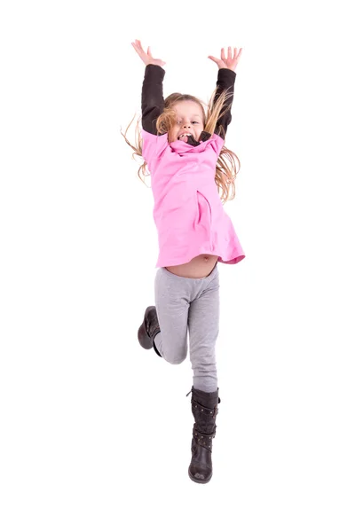 Little girl jumping — Stock Photo, Image