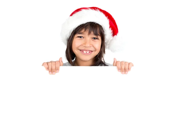 Niña en sombrero de santa —  Fotos de Stock