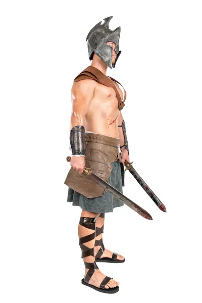 Római Gladiátor warrior férfi — Stock Fotó