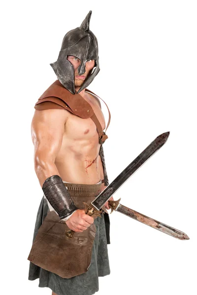 Homem guerreiro gladiador romano — Fotografia de Stock