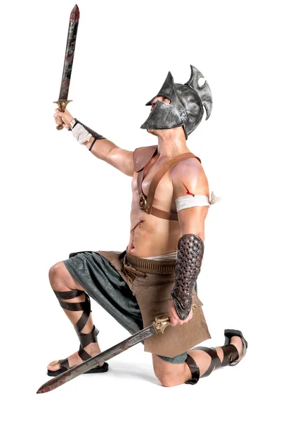 Római Gladiátor warrior férfi — Stock Fotó