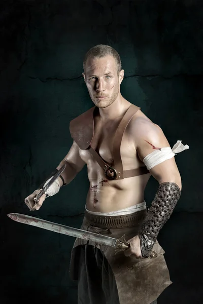 Roman gladiator warrior man — Stock Photo, Image