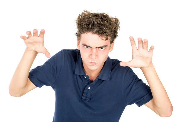 Funny teen boy grimacing — Stock Photo, Image