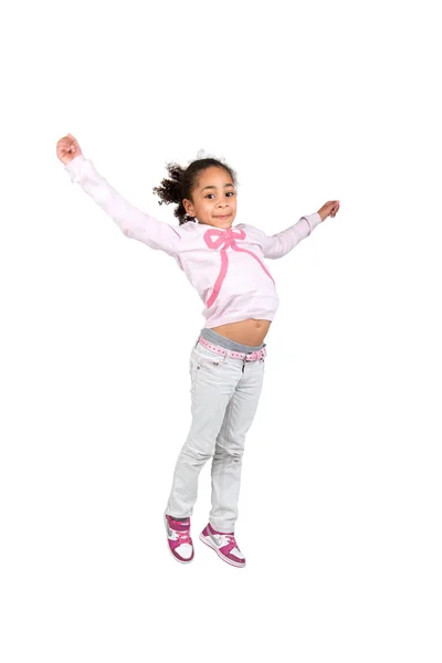 Little girl jumping — Stock Photo, Image