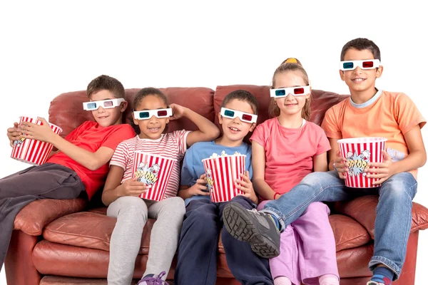 Kinder im Kino — Stockfoto