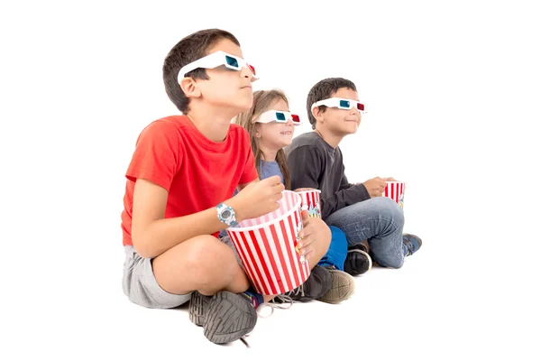 Kinder im Kino — Stockfoto