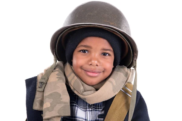 Pequeño niño soldado — Foto de Stock