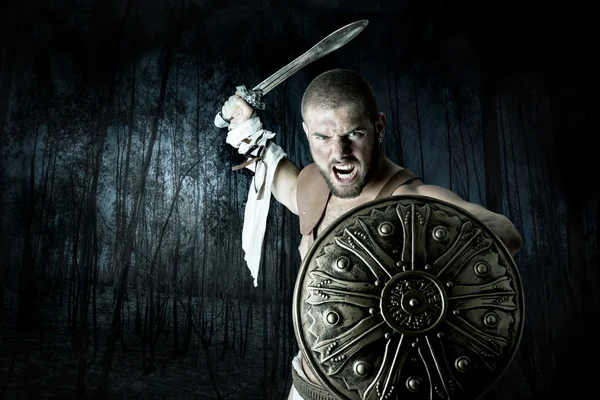 Gladiator warrior man — Stock Photo, Image