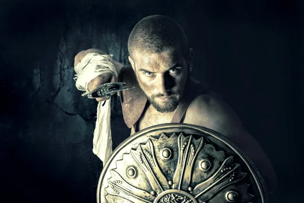 Gladiator warrior man — Stock Photo, Image