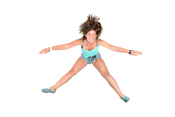 Jumping young girl — Stock Photo, Image