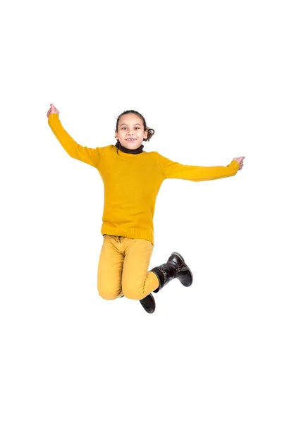 Springendes kleines Mädchen — Stockfoto