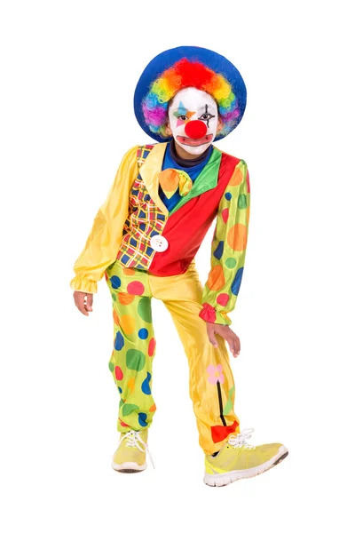 Giovane ragazza vestita da clown — Foto Stock